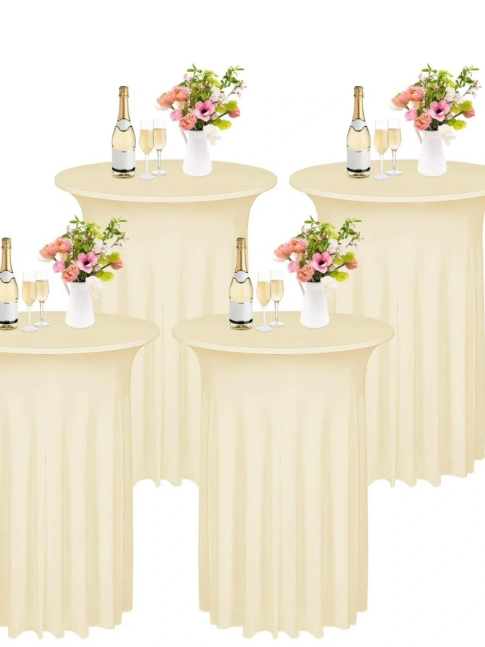 Kochorie 4-Pc Cocktail Table Skirt Set (Champagne, 32 X 43 In.)